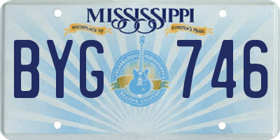 MS license plate BYG746