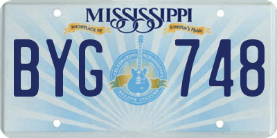 MS license plate BYG748