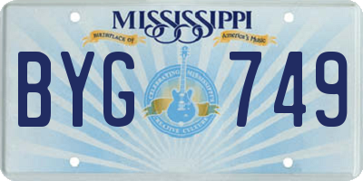 MS license plate BYG749