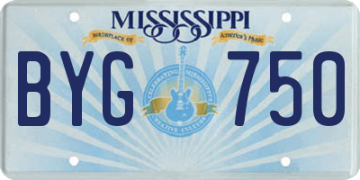 MS license plate BYG750