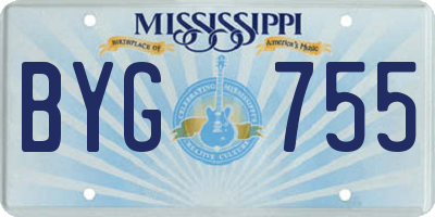 MS license plate BYG755