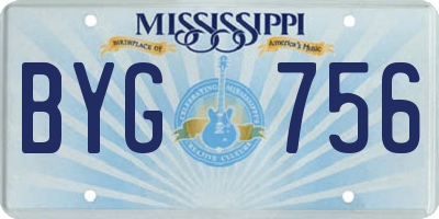 MS license plate BYG756
