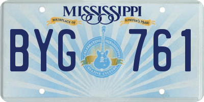 MS license plate BYG761