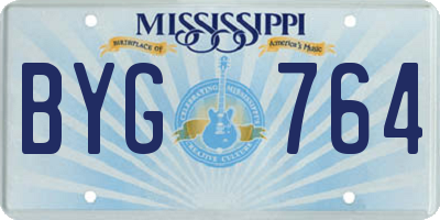 MS license plate BYG764