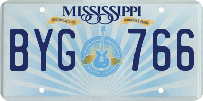 MS license plate BYG766