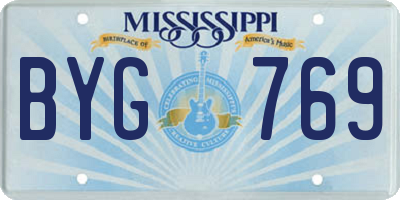 MS license plate BYG769