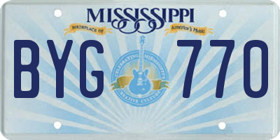 MS license plate BYG770