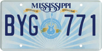 MS license plate BYG771