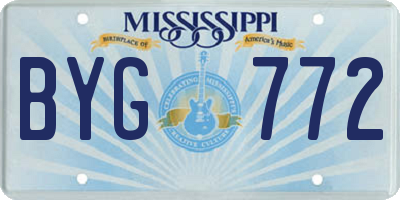 MS license plate BYG772