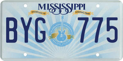 MS license plate BYG775