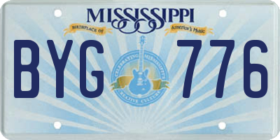 MS license plate BYG776