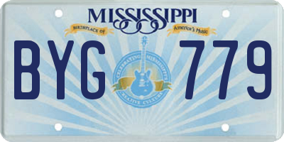 MS license plate BYG779