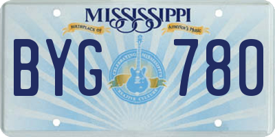 MS license plate BYG780