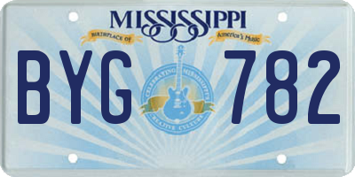 MS license plate BYG782