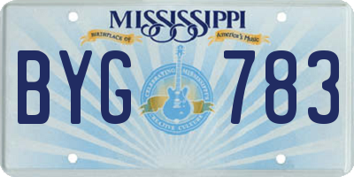 MS license plate BYG783