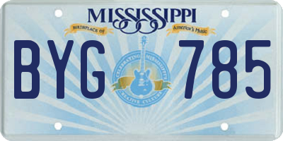 MS license plate BYG785