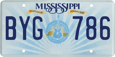 MS license plate BYG786