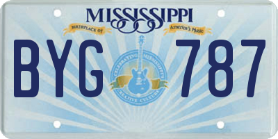 MS license plate BYG787