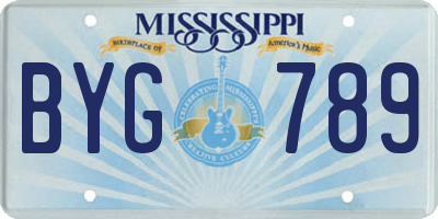 MS license plate BYG789