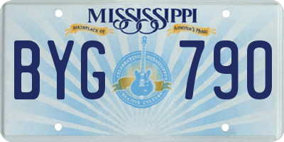 MS license plate BYG790
