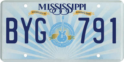MS license plate BYG791