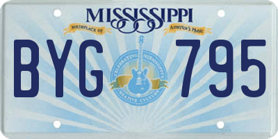MS license plate BYG795