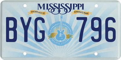 MS license plate BYG796