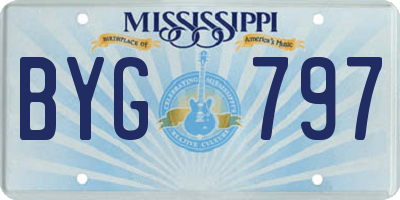 MS license plate BYG797