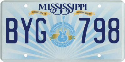 MS license plate BYG798