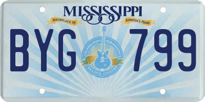 MS license plate BYG799
