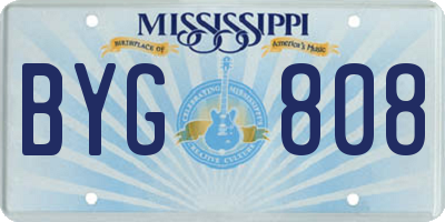 MS license plate BYG808