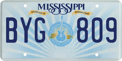 MS license plate BYG809