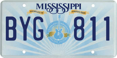 MS license plate BYG811