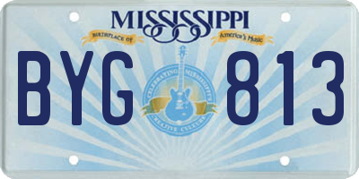 MS license plate BYG813