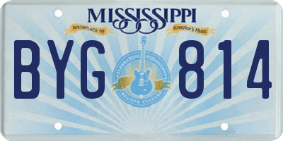 MS license plate BYG814