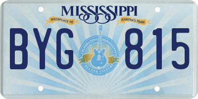 MS license plate BYG815