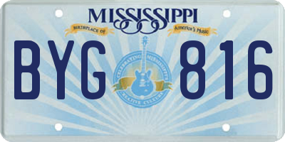 MS license plate BYG816