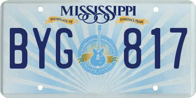 MS license plate BYG817