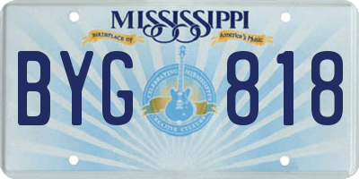 MS license plate BYG818