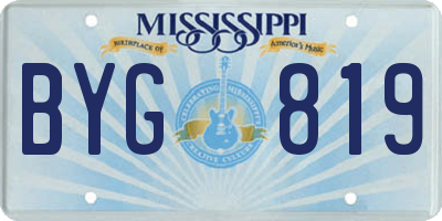 MS license plate BYG819
