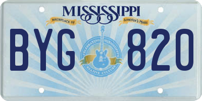 MS license plate BYG820