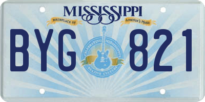 MS license plate BYG821