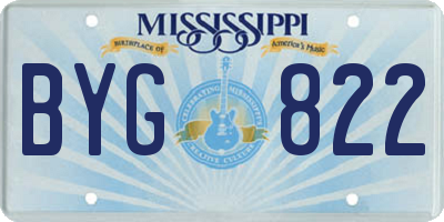 MS license plate BYG822
