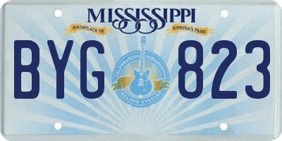 MS license plate BYG823