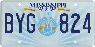 MS license plate BYG824