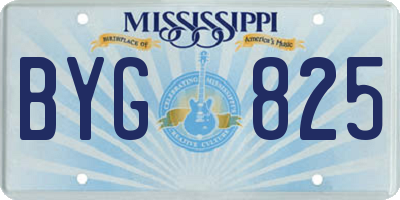 MS license plate BYG825
