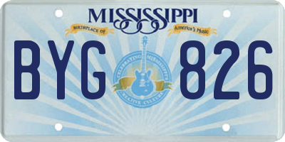 MS license plate BYG826