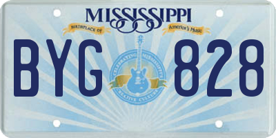 MS license plate BYG828