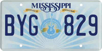 MS license plate BYG829