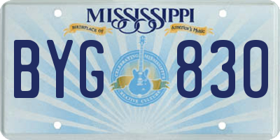 MS license plate BYG830